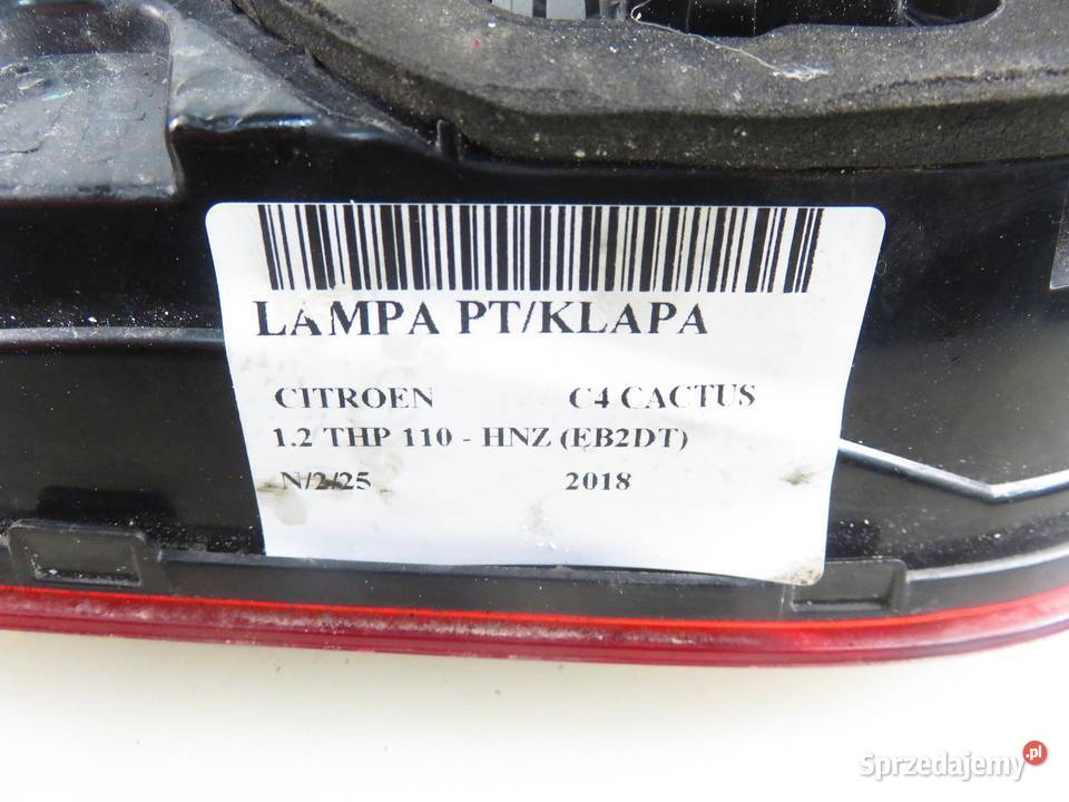 LAMPA PRAWA TYLNA KLAPA CITROEN C4 CACTUS sprzedam