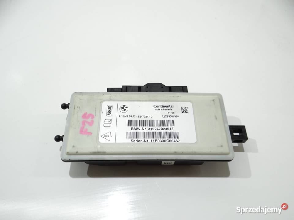 MODUŁ PODUSZEK POWIETRZNYCH BMW X3 F25 9247024 lubelskie Strzyżewice sprzedam