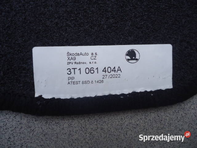 OE SKODA DYWANIKI WELUROWE SKODA SUPERB II 0815 Dywaniki Jaworzno