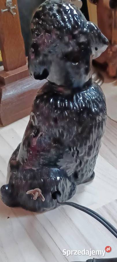 ceramiczny Pudel był lampką vintage 20 wysokinie sprzedam