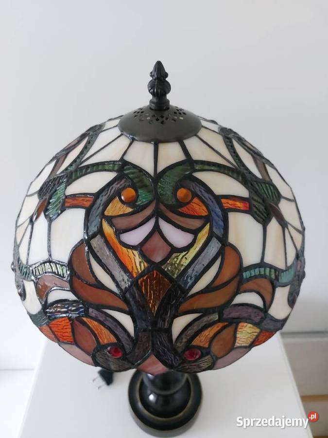 Duża efektowna lampa witrażowa Lampy stołowe i nocne