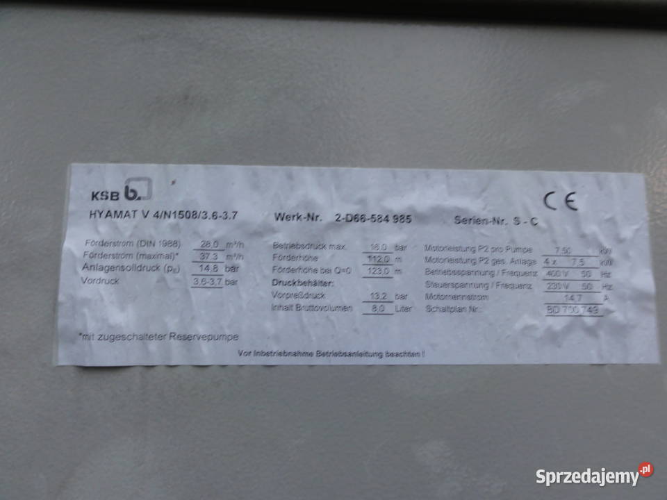 Skrzynia sterownicza chłodni stacji pomp Warszawa sprzedam