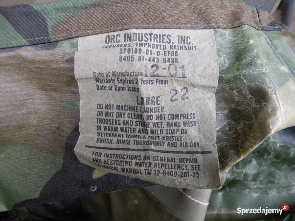 Spodnie przeciwdeszczowe improved woodland LARGE dolnośląskie sprzedam