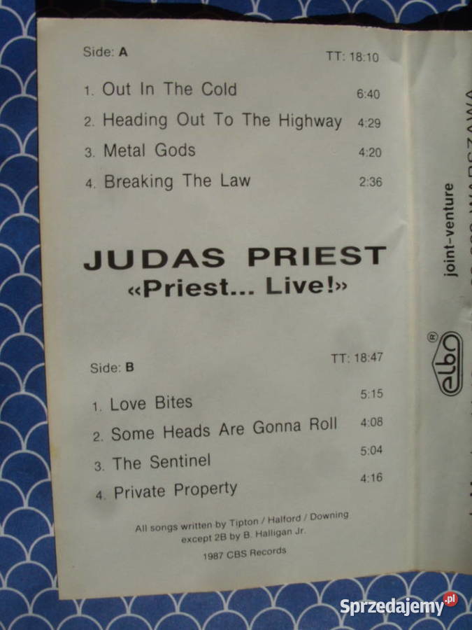 Kasety JUDAS PRIESTPRIESTLIVE 1987 dolnośląskie Wołów
