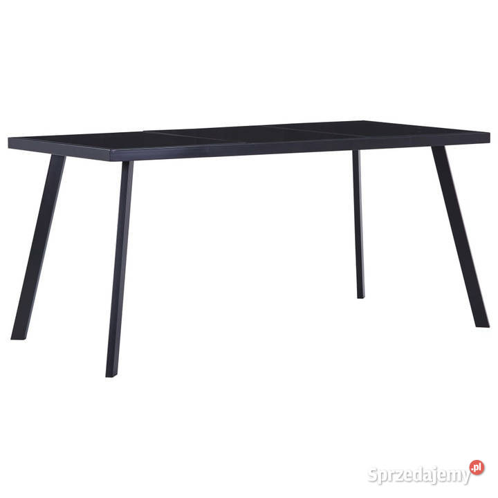 Stół jadalniany czarny 180 x 90 x 75 hartowane Warszawa