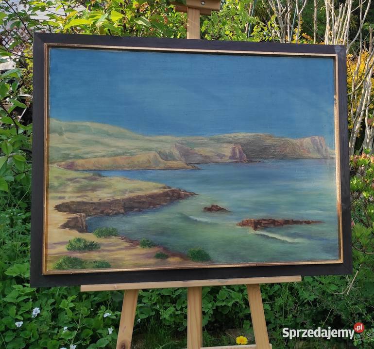 PEJZAŻ MORSKI OLEJ NA PŁÓTNIE 89 x 69 Pabianice