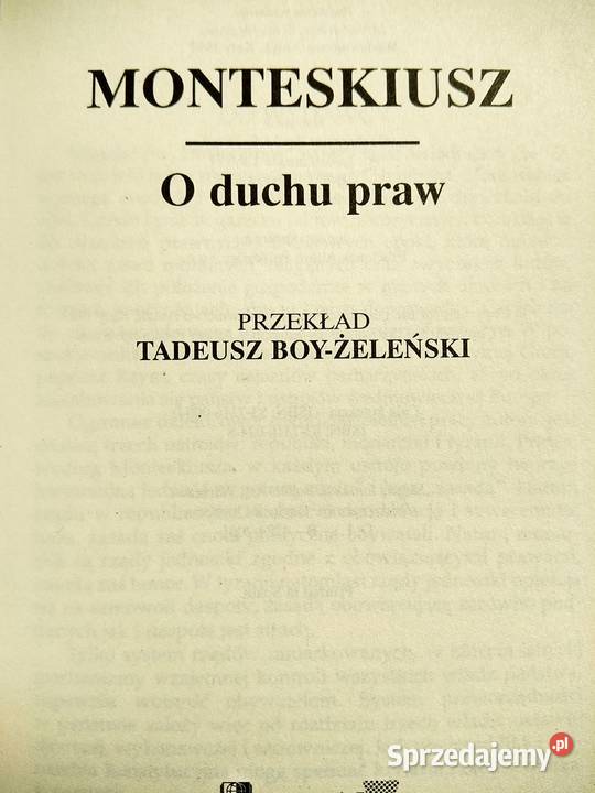 O duchu praw Monteskiusz książka antykwariaty Warszawa