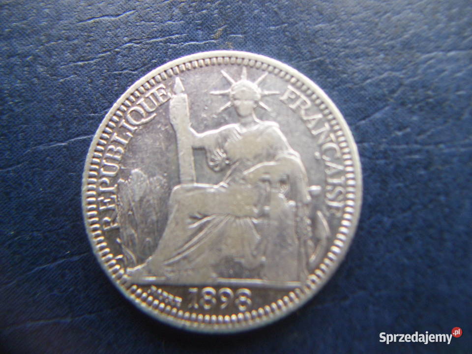 Stare monety 10 cent 1898 Indochiny Francuskie podkarpackie