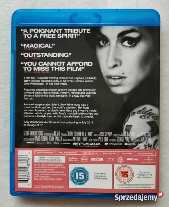 Amy Bluray En 2015 Amy Winehouse Filmy łódzkie Wytrzyszczki