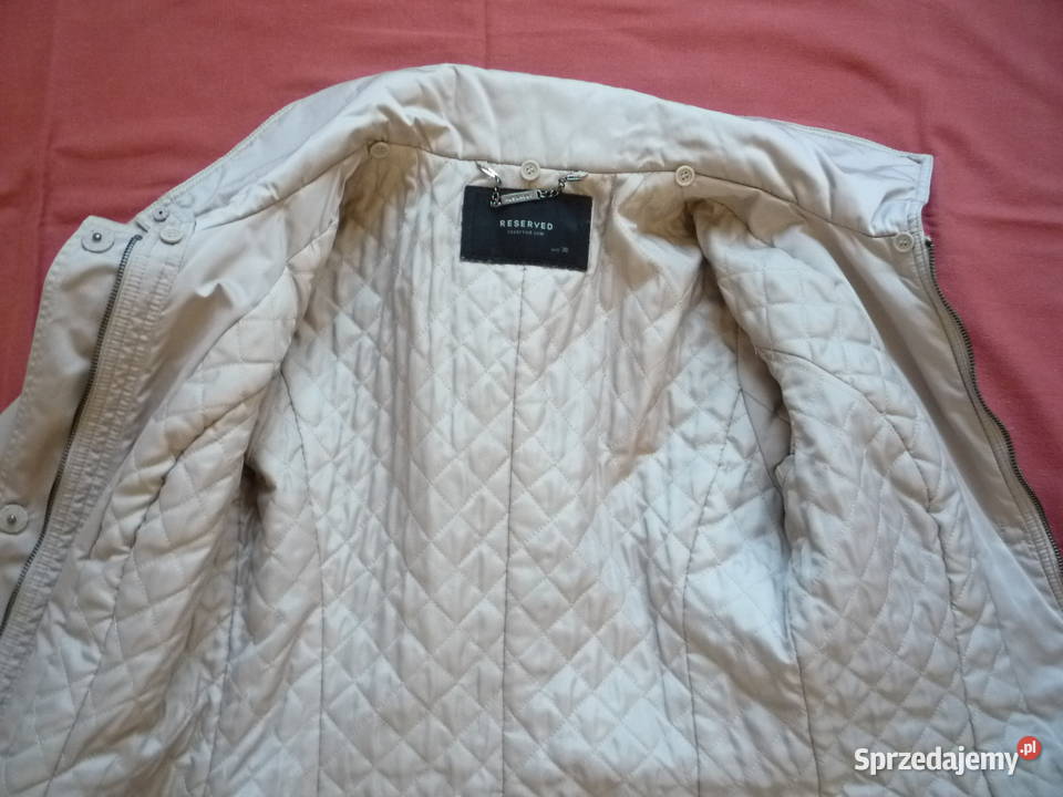 Reserved 3638 Beżowy płaszcz przejściowy lekko zachodniopomorskie Szczecin