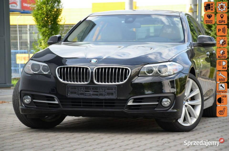 BMW 530 Czarna 530D 258 Lift 6WB Serwis Jasna klimatyzacja