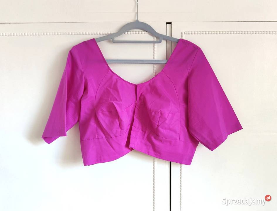 Indyjskie choli crop top gorset fuksja L różowy Szczecin