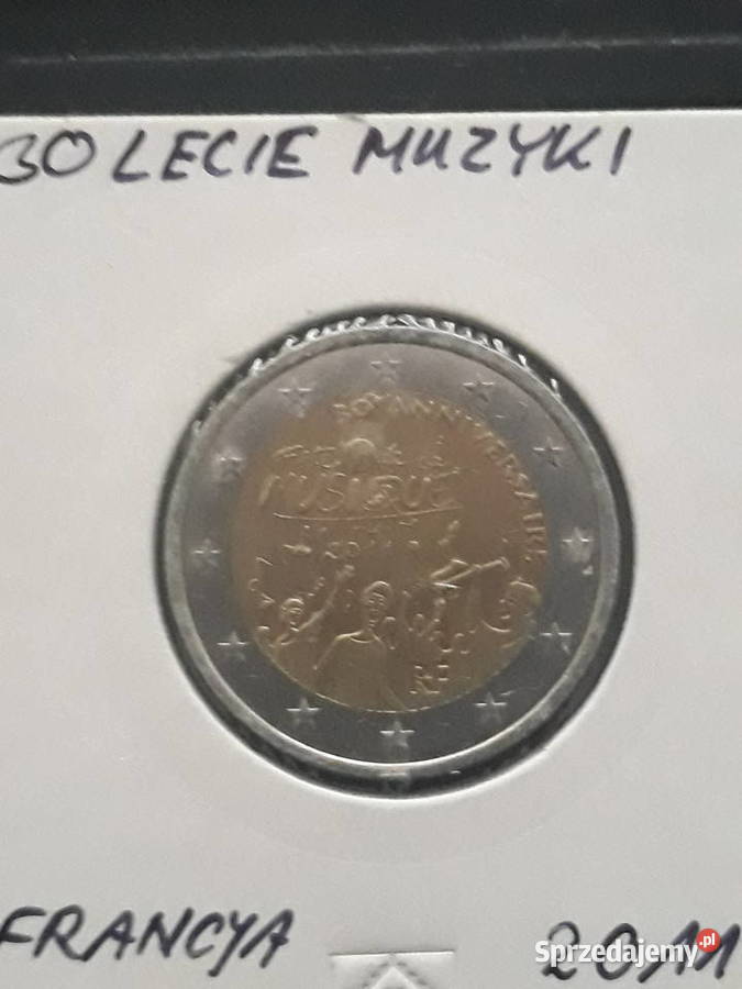 2 Euro Francja 2011 r 30 lecie Muzyki Numizmatyka wielkopolskie Konin sprzedam