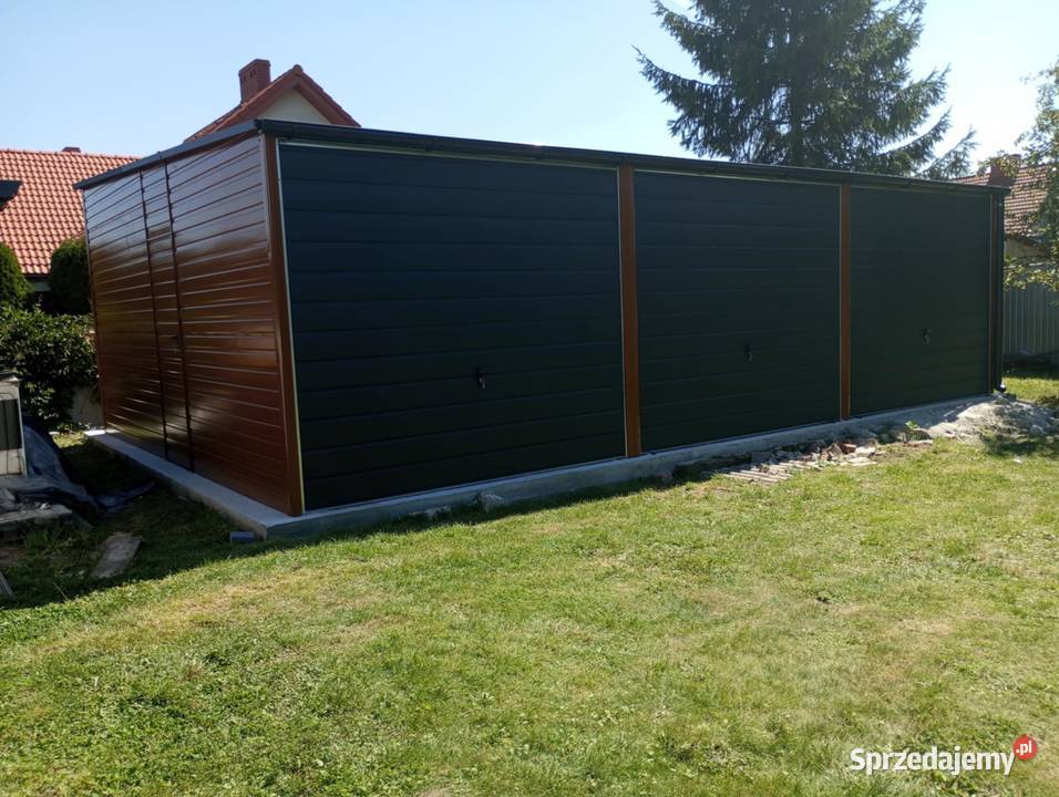 Garaż 3 stanowiskowy kolor 3 bramy