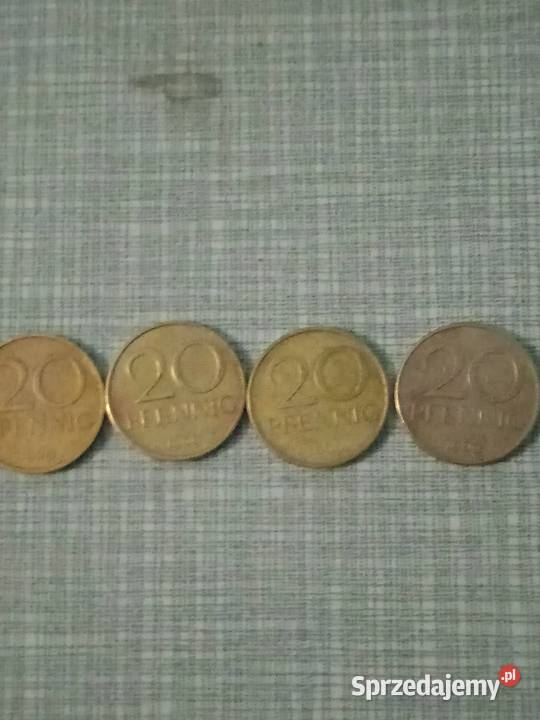 Monety kolekcjonerskie 20 PFENNIG 1969 4 sztuki Ozorków sprzedam