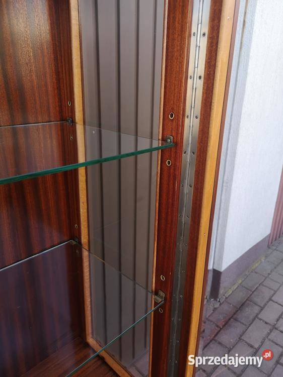 Witryna Biblioteka ARTDECO Orzech Politura Stara wielkopolskie Swarzędz