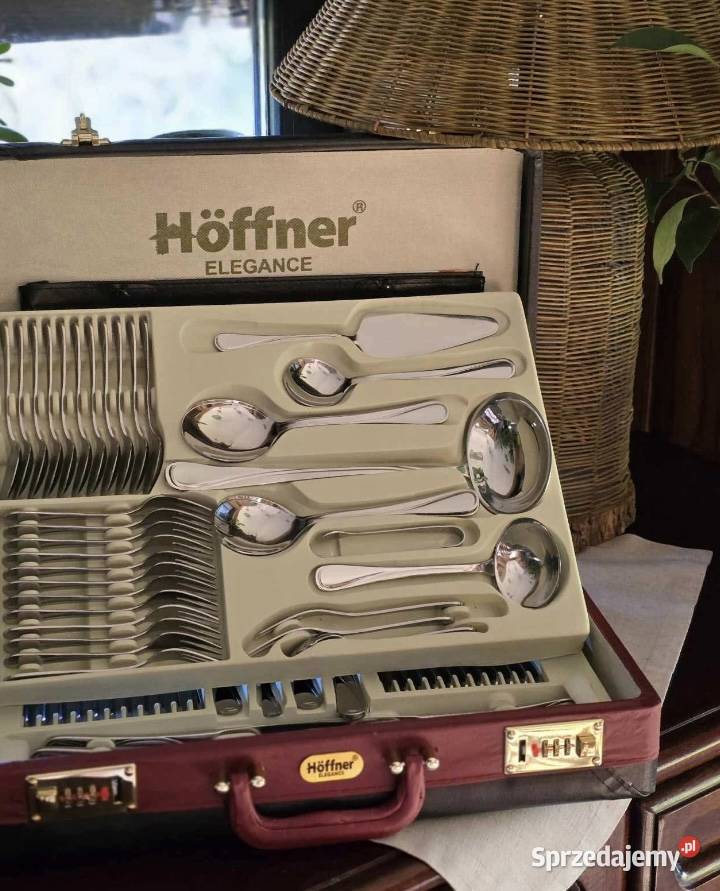 299 Walizka czarno brązowa sztućce Hoffner na 12 Zabrze