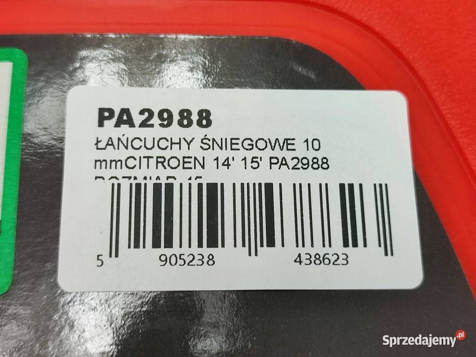 ŁAŃCUCHY ŚNIEGOWE 1 PARA CITROEN 10mm 14 15 sprzedam