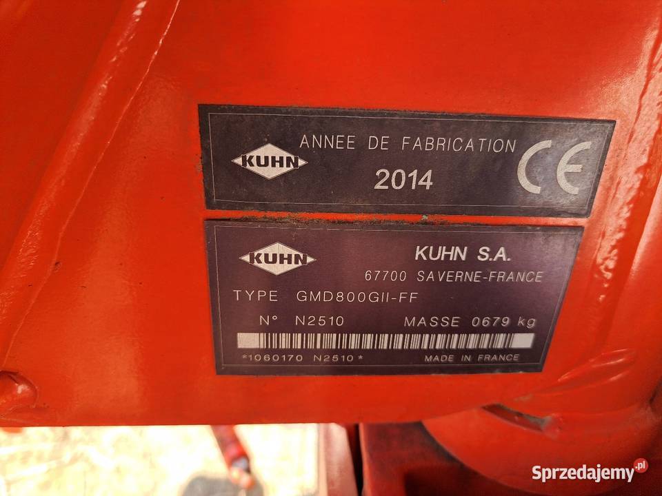 Kosiarka dyskowa KUHN GMD 800GIIFF 310m 2014r Grodków