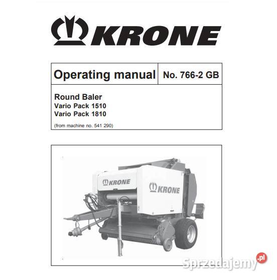 Krone vario pack 1510 1810 instrukcja obsługi Kielce