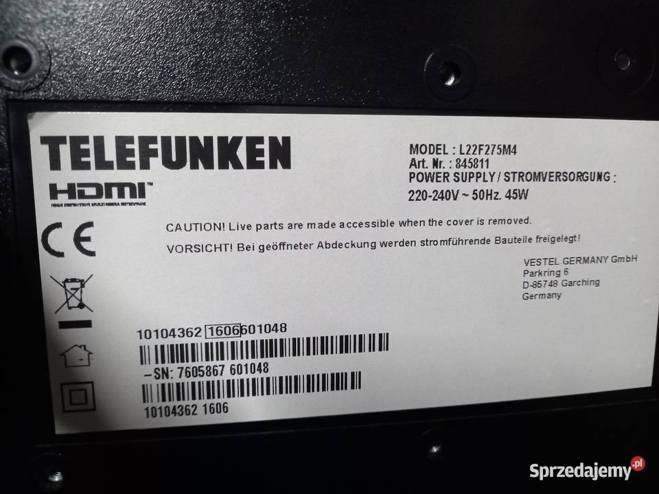 Telewizor Telefunken L22F275M4 Sadlinki