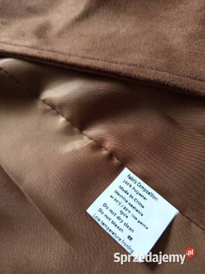 Damski płaszcz trencz zamszopodobny kolor brąz Iława