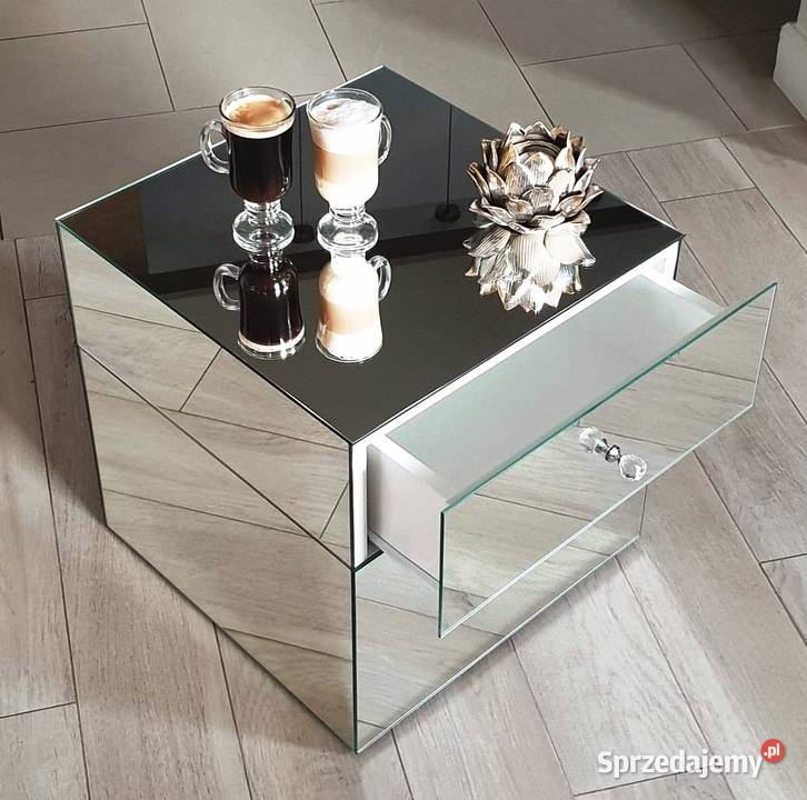 Glamour LUSTRZANY Stolik 35x35x35wys Nocny 35cm Łódź