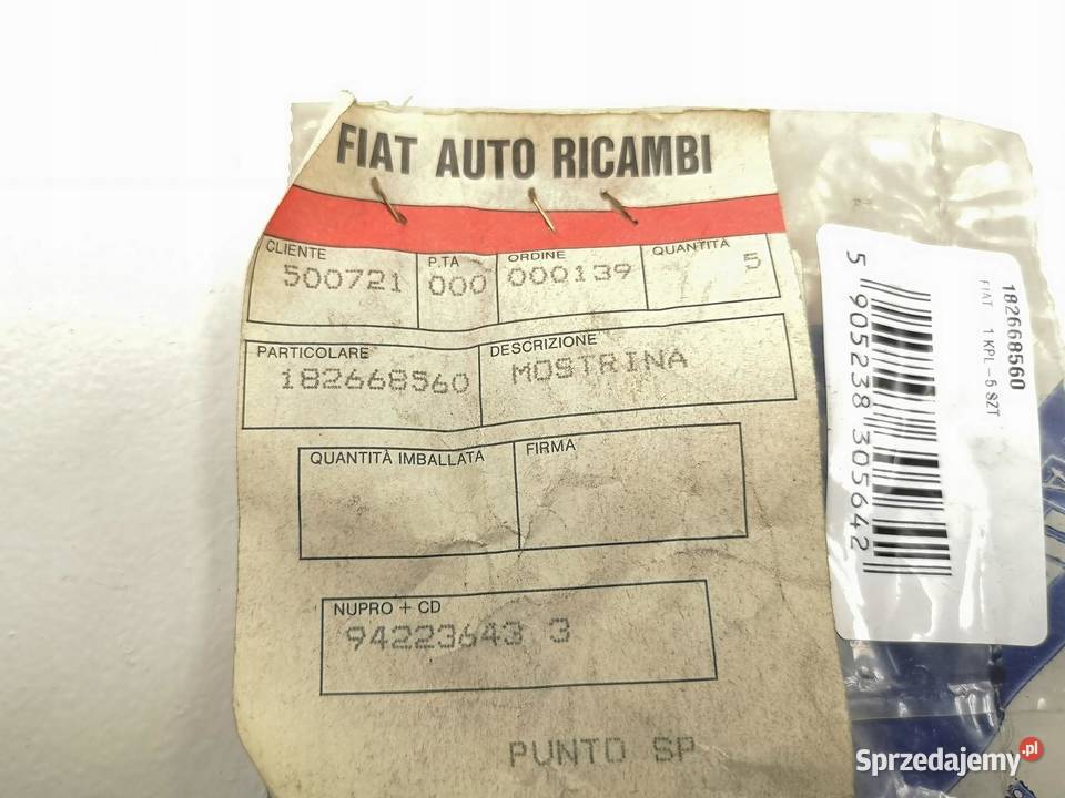 RAMKA RYGLA DRZWI WEW 5 FIAT PUNTO 19932000