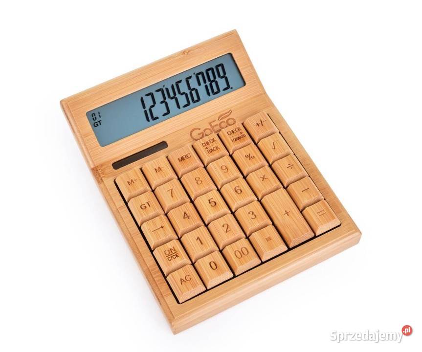 Wielofunkcyjny kalkulator bambusowy z dużym małopolskie Kraków sprzedam