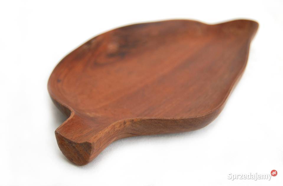 Rzeźbiona patera owoc mango drewno teak lata 70 lubelskie Lublin