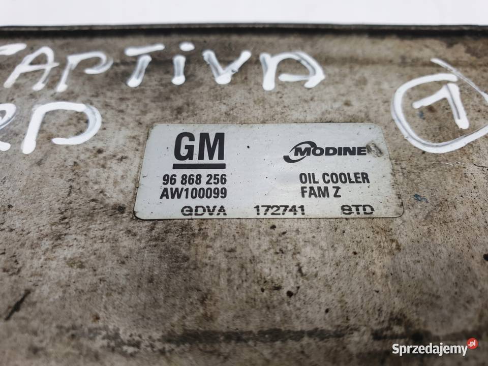 Antara 22 CDTI CHŁODNICZKA OLEJU 96868256 osobowe Chełm