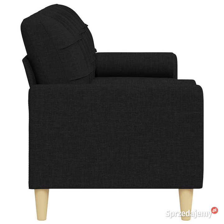 3osobowa sofa z poduszkami czarna 210 obita Warszawa