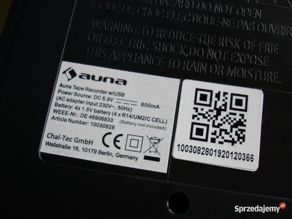 Magnetofon kasetowy AUNA RQ132 USB nowy Zielona Góra