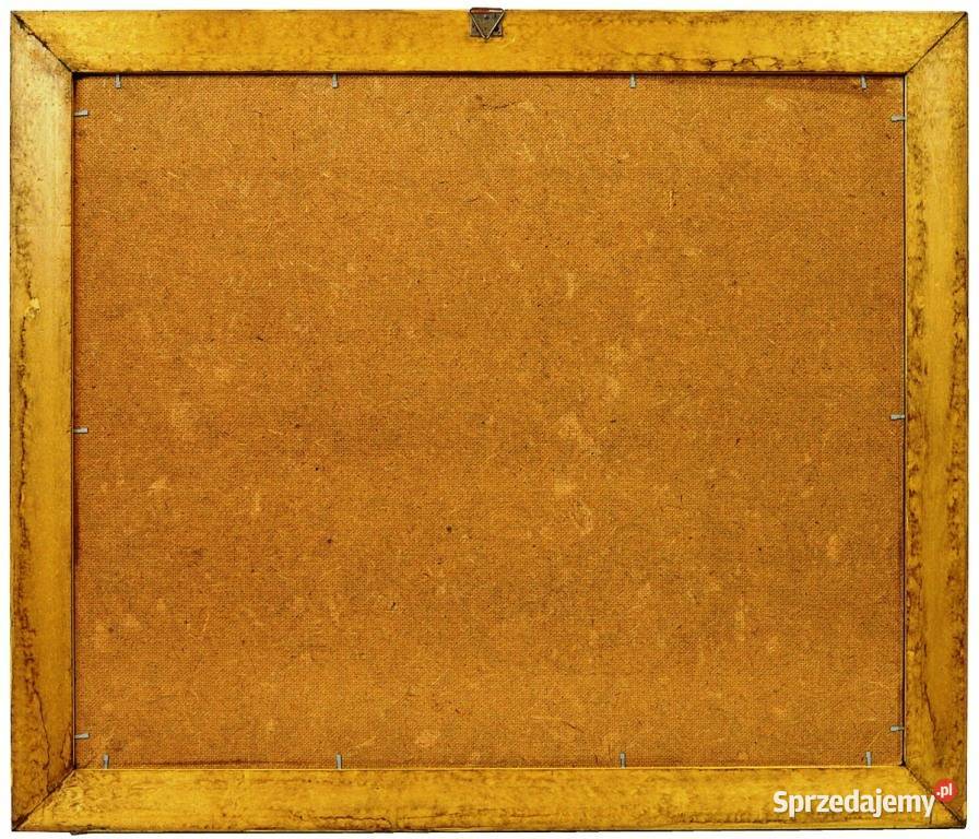 Duży obraz olejny na płycie Połów w Porcie wym Warszawa