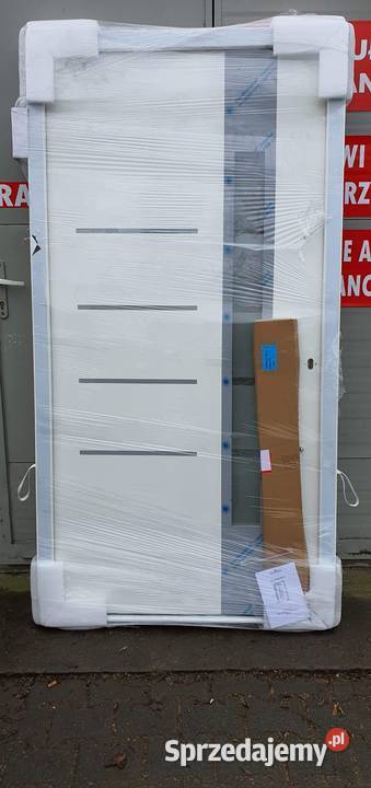 Drzwi zewnętrzne z antabą klamką ocieplaną Szamotuły