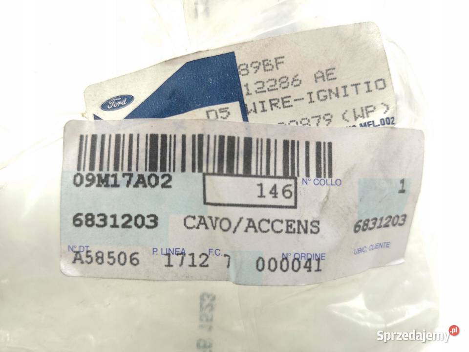 PRZEWÓD ZAPŁONOWY 1 CYL FORD FIESTA MK3 11 13 OE osobowe