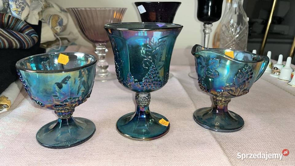 Karnawał szklana tacka na owoce Indiana Amber pomorskie Gdańsk