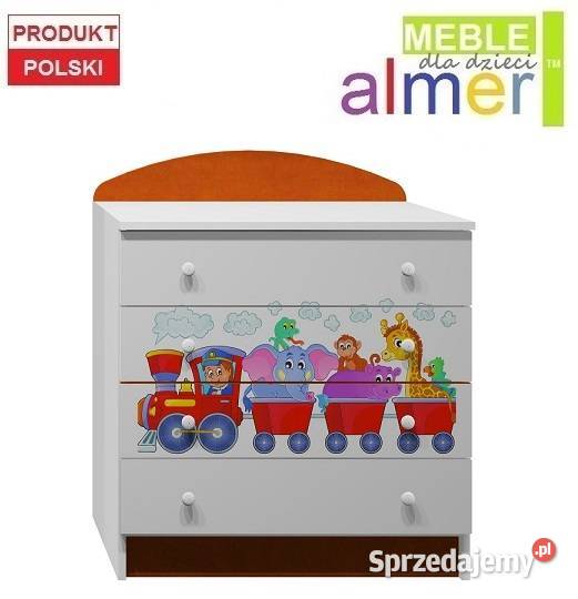 POCIĄG 5 N1 komoda dziecięca MALOWANA 80x47 w95 Meble zachodniopomorskie