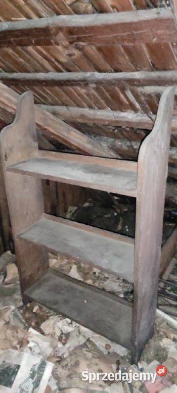 Przedwojenna drewniana półka ścienna antyk Wieliczka