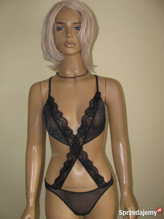 Seksowne body la senza czarne z brokatem Zamość