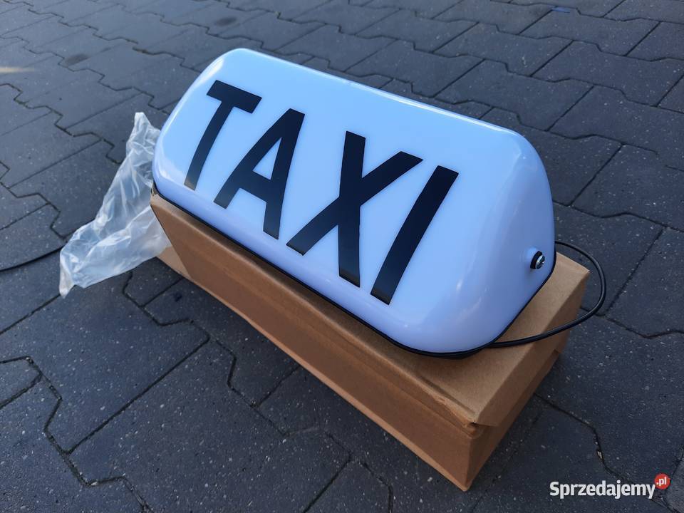 Podświetlany Kogut TAXI Lampa Szpakówka Biały Lublin