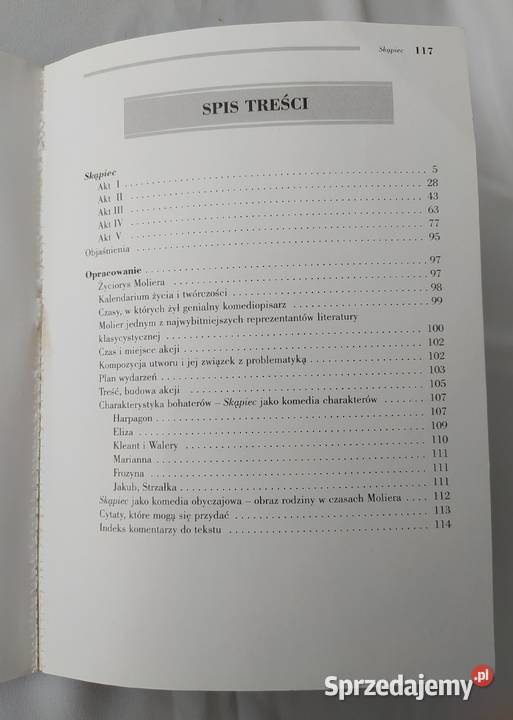 SKĄPIEC Molier wydanie z opracowaniem sprzedam