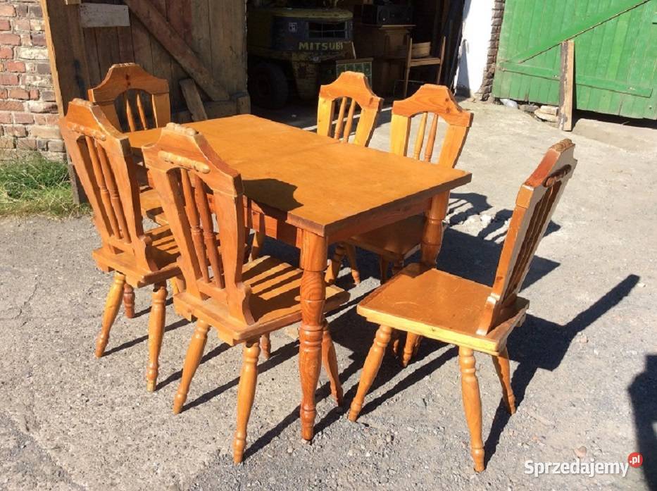 Stół sosnowy z krzesłami Kobylnica sprzedam