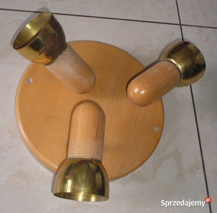 Drewniany kinkiet plafon używany o średnicy 25