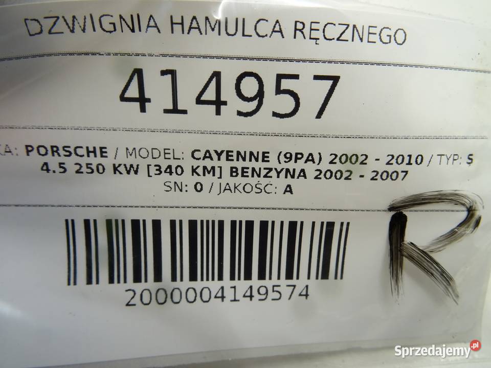 DŹWIGNIA HAMULCA RĘCZNEGO PORSCHE CAYENNE