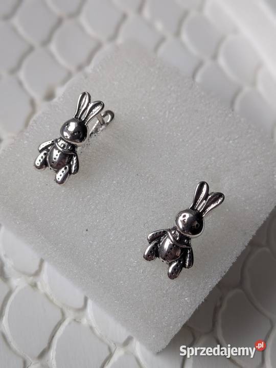 Srebrne kolczyki króliczki 925