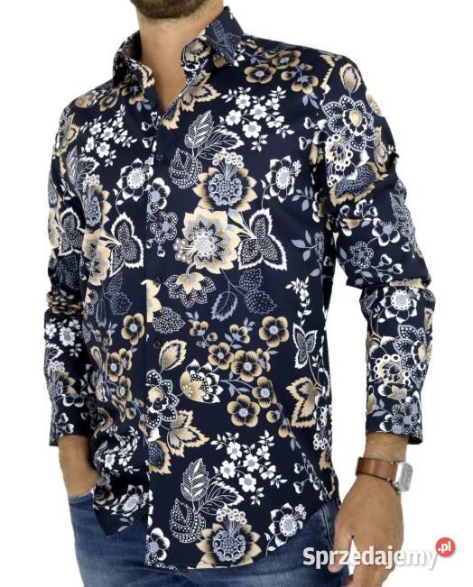 DANIEL BESSI Koszula męska fb130 granatowa Ostrów Wielkopolski