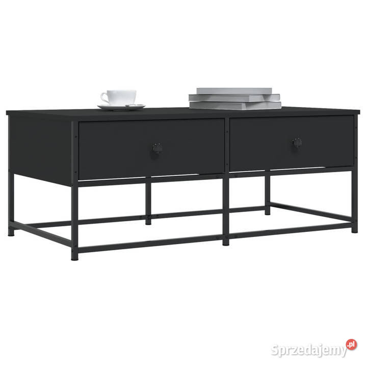 Stolik kawowy czarny 100x51x40 materiał