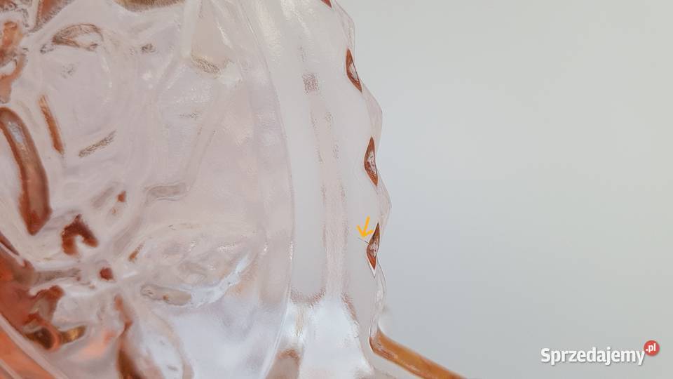 Żardiniera z różą 2 Ząbkowice kolorowe szkło PRL Porcelana i szkło Porcelana i szkło Dąbrowa Górnicza