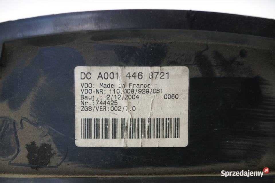 LICZNIK ZEGAR MERCEDES SPRINTER W906 A0014468721 Pozostałe Lipno sprzedam